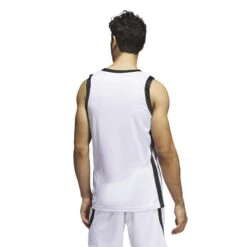 Maillot Adidas Icon Squad -Basketball Produits Magasin adidas hf6714 6 apparel on model back view white