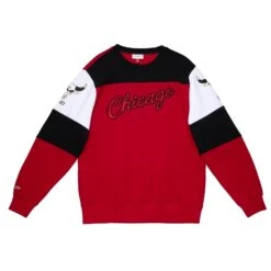 Mitchell & Ness Sweatshirt Col Rond Chicago Bulls