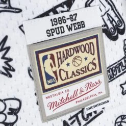 Mitchell & Ness Maillot Atlanta Hawks NBA Doodle Swingman 1986 Spud Webb -Basketball Produits Magasin mitchell ness tfsm1266 aha86sweptwh white 4